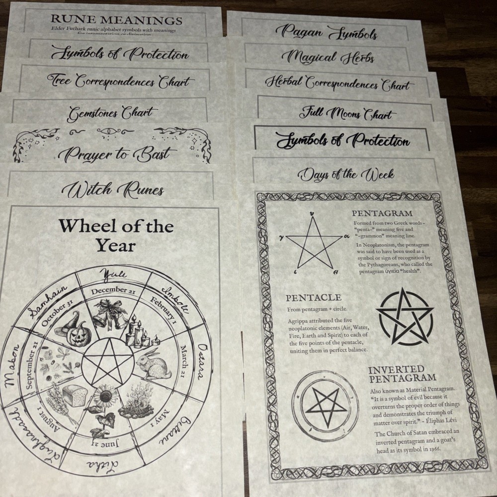 Witch/Pagan  Grimoire Journal 14 Parchment Pages