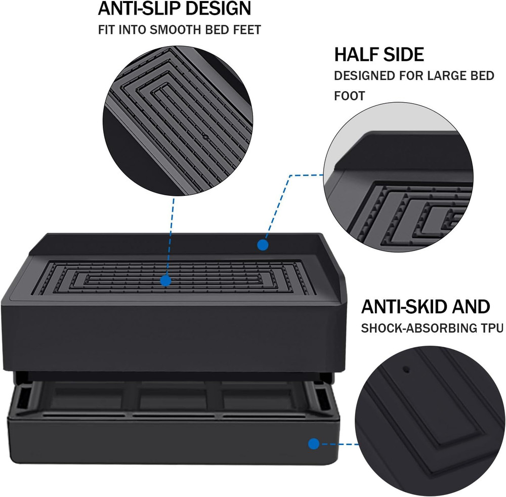 ANNKUT 1.5 Inch Furniture Risers, Rectangle Adjustable Risers Blocks for Bed Sof