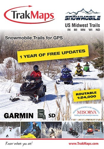 TrakMaps Snowmobile US Midwest - Garmin GPS Map
