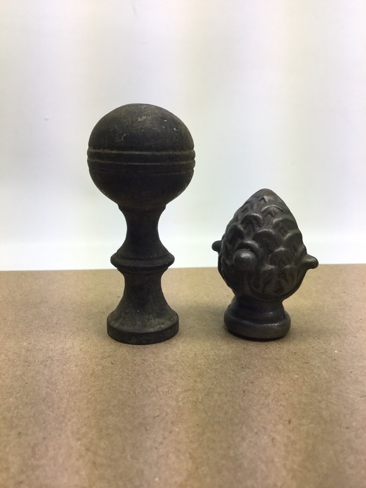 Two Vintage Metal Finials