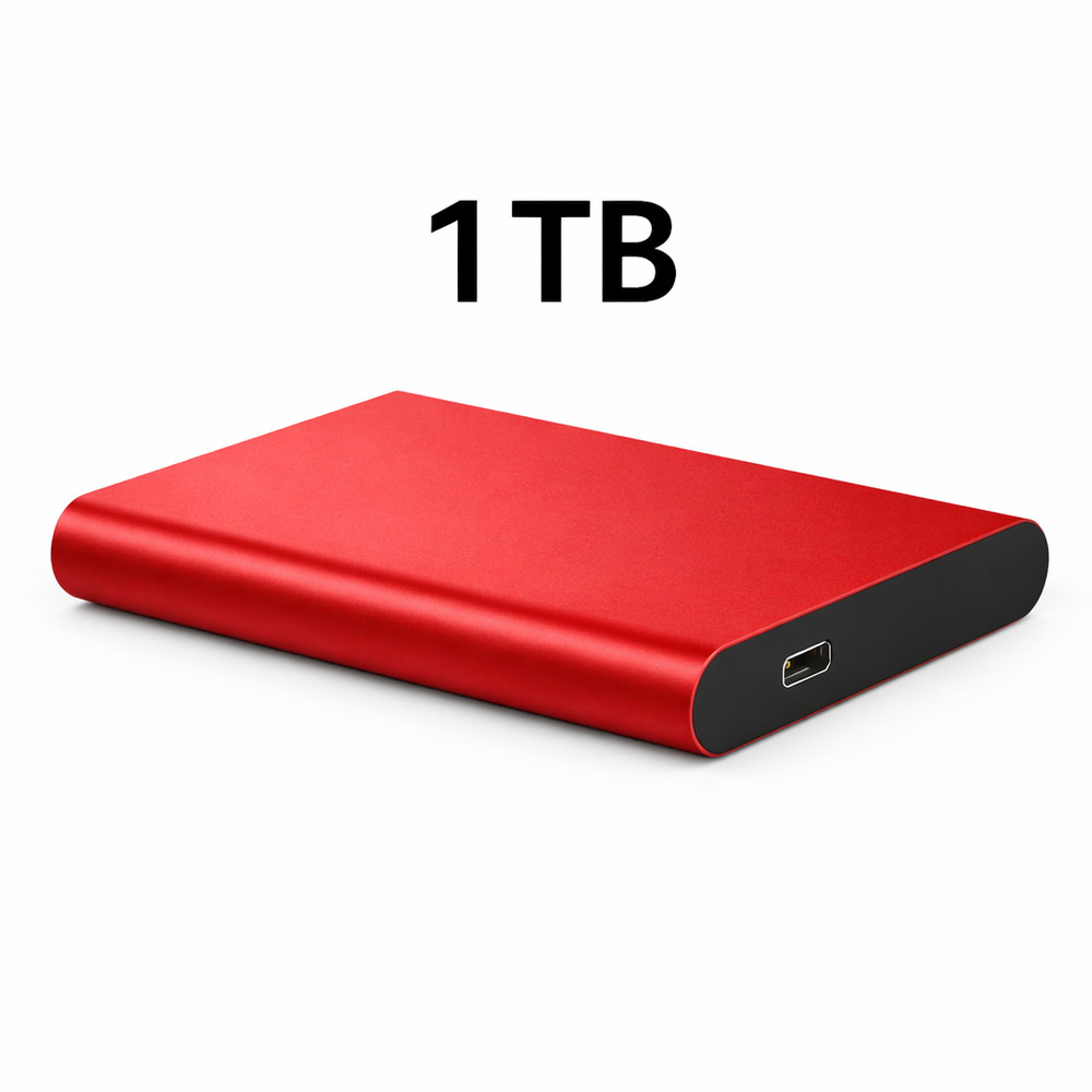 USB-C 3.1 Portable External Hard Drive Backup  1TB 2TB 4TB - Universal (Red)