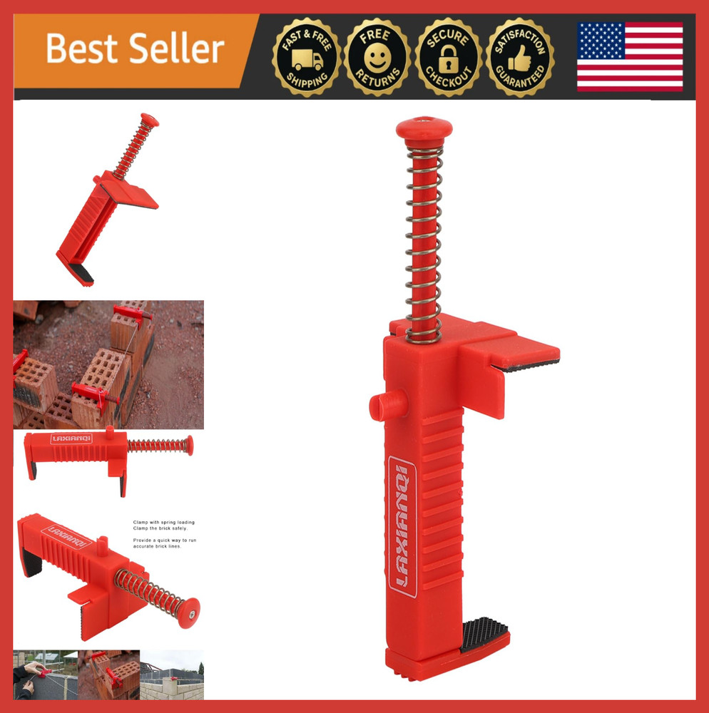 Brick Liner Tool Set, Red Line Runner with Clamp, 6.4in Brickwork Puller