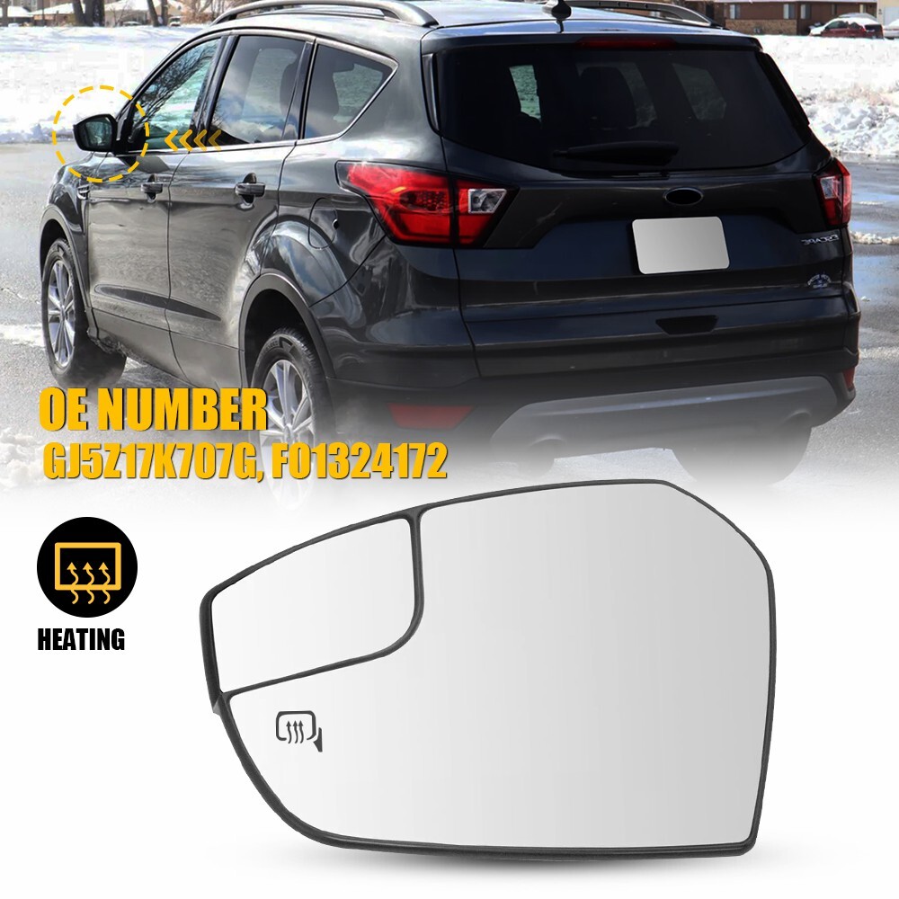 Driver Left Side Power Heated Mirror Glass For 2017 2018 2019 Ford Escape EOA