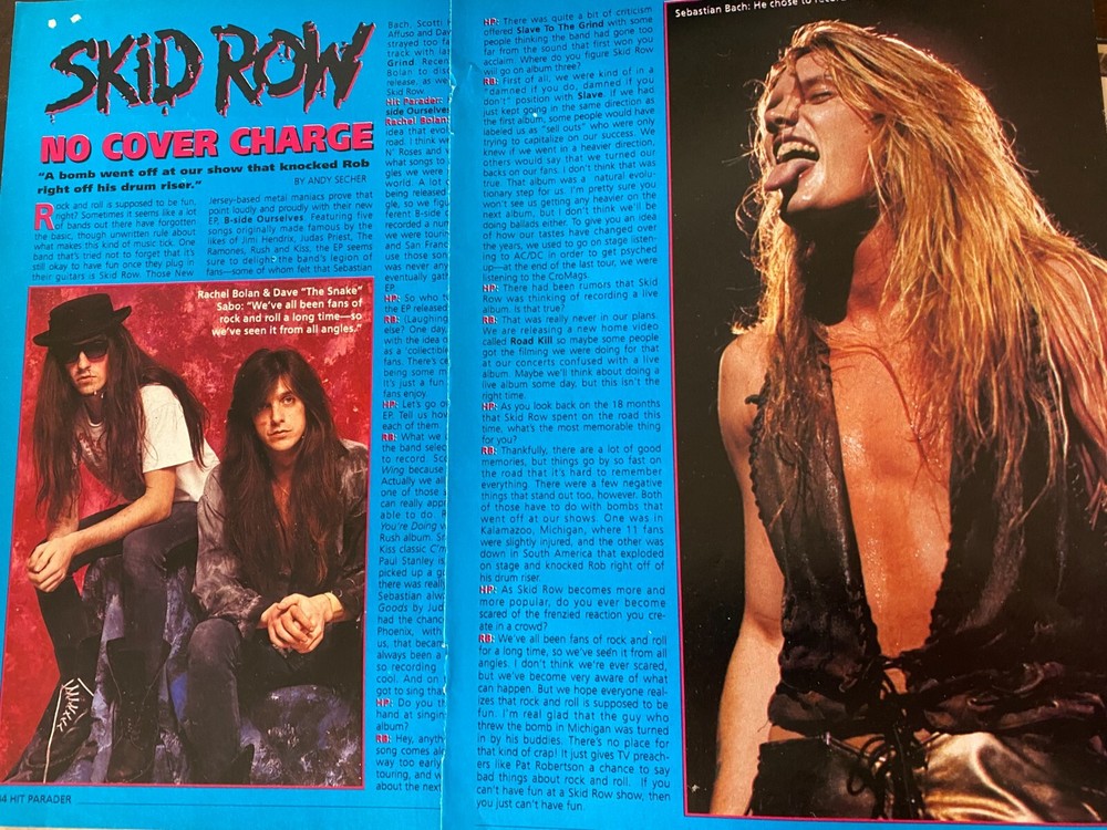 Skid Row, Two Page Vintage Clipping