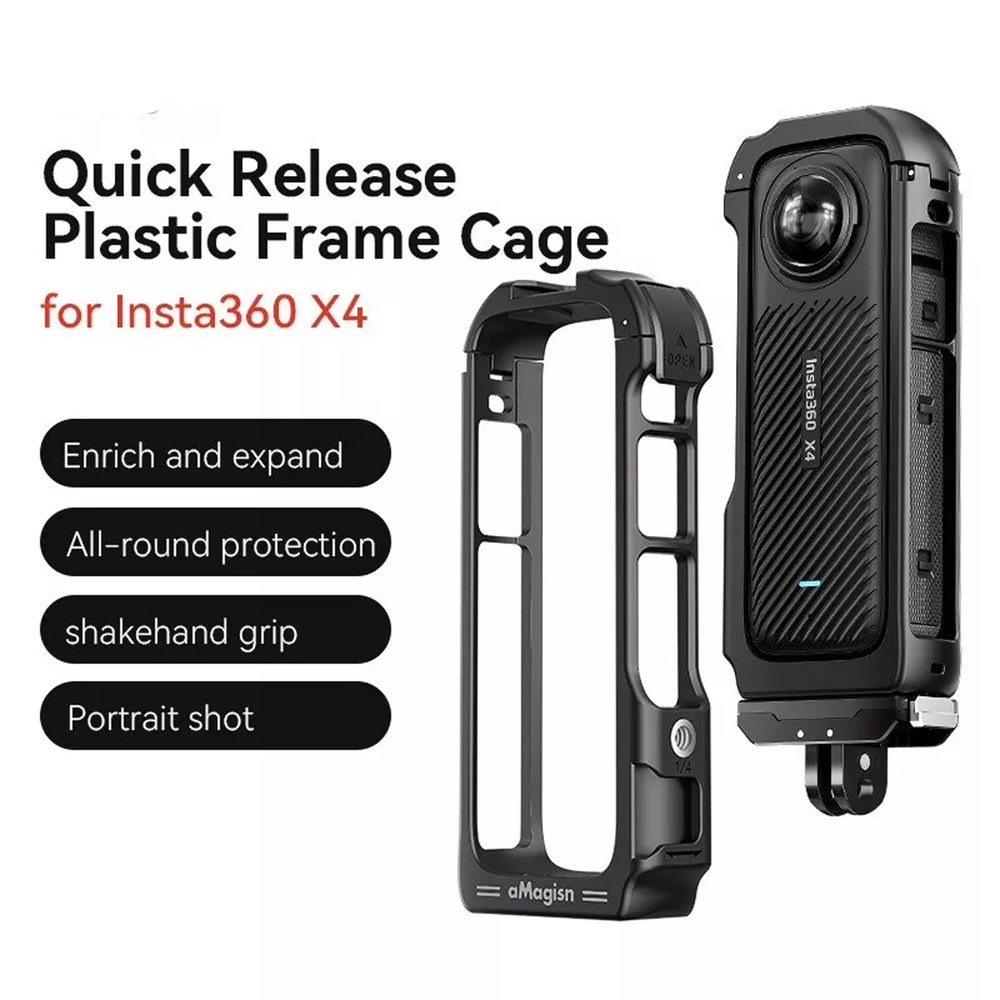 Quick Release Plastic Frame Cage for Insta360 X4 Protective