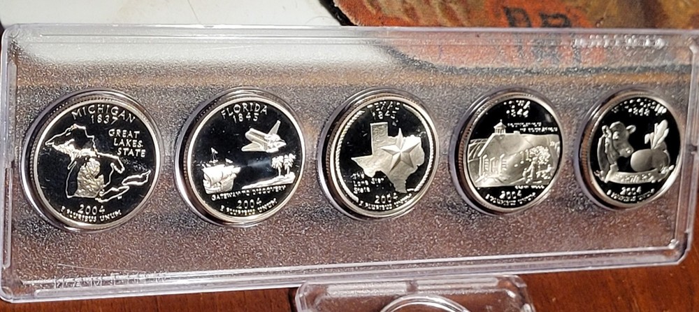2004 Washington Quarter 5 coin Proof set- DCAM
