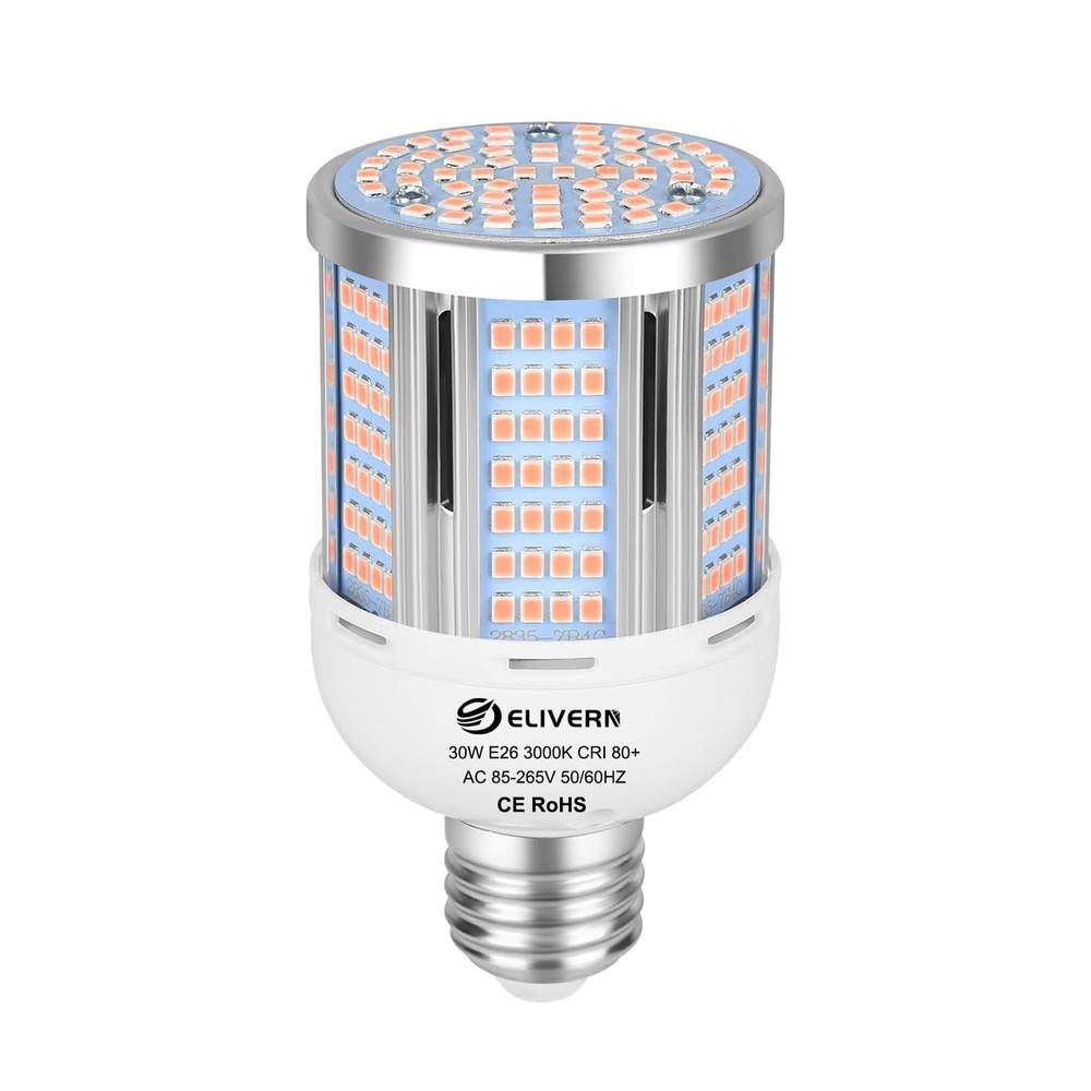 30W LED Corn Light Bulb 3000 Lumen Led Corn Bulb 3000K Warm White E26/E27 Bas...