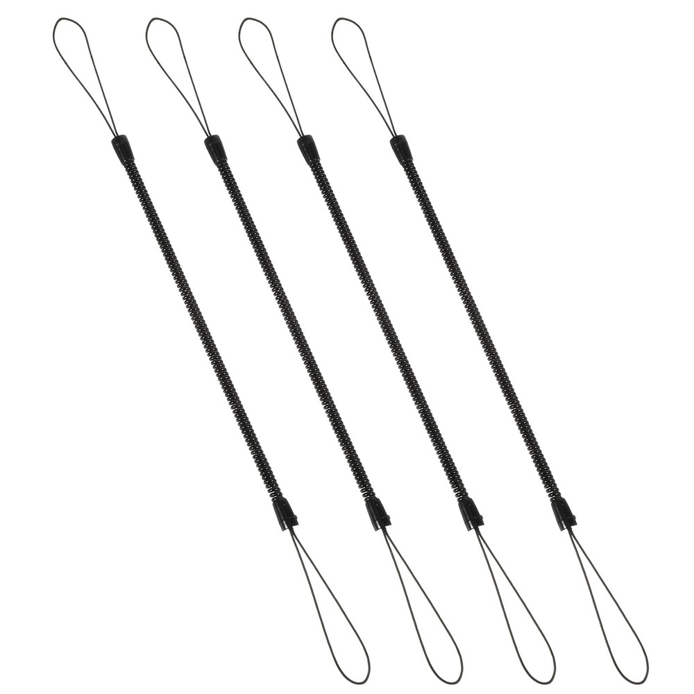 Mabor 4Pcs Pen Leash, Stylus Tether, Plastic Elastic Tether Lanyard Black