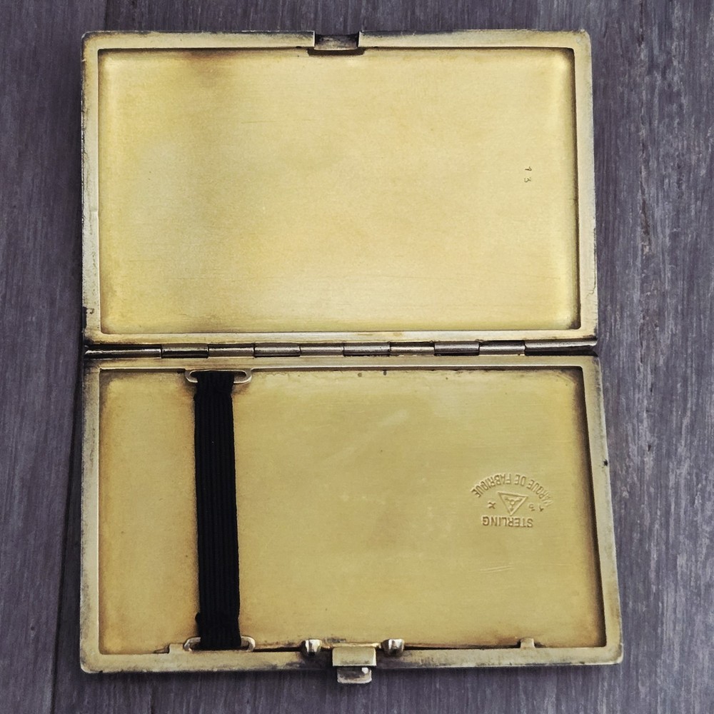 Antique Figural Silver Enamel Continental Cigarette Box Case
