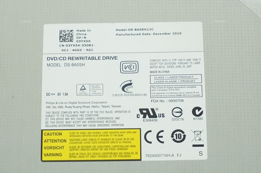 Dell 03YK5K DVD CD Rewritable Drive Thin