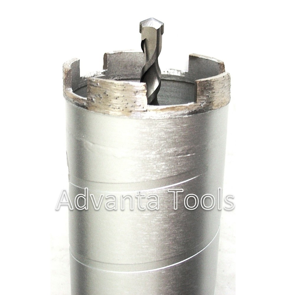 1-3/4" Dry Diamond Core Bit for Concrete with SDS Plus Adapter & Pilot Drill Bit