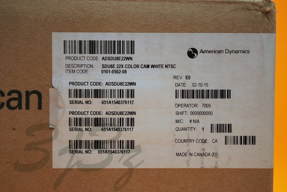 American Dynamics ADSDU8E22WN Color Dome Camera