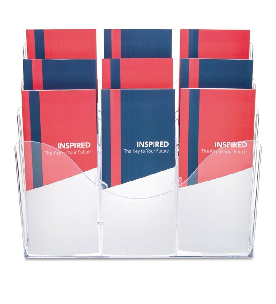 Deflecto 47631 Three Tier Document Organizer With Dividers Clear