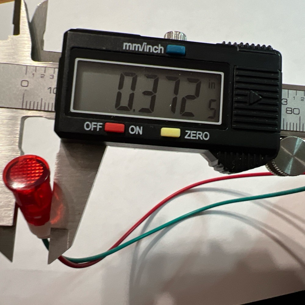 New Red Indicator Light 24V .3W 0.37" Mount