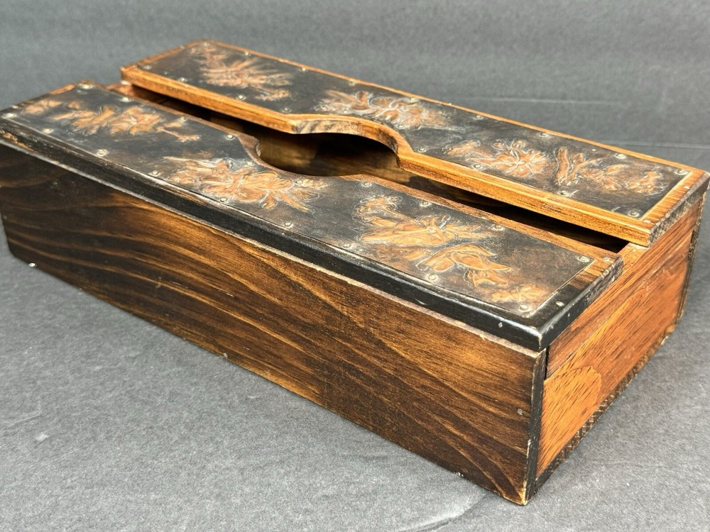 Wood & Copper Decorative Tissue Box Cover
