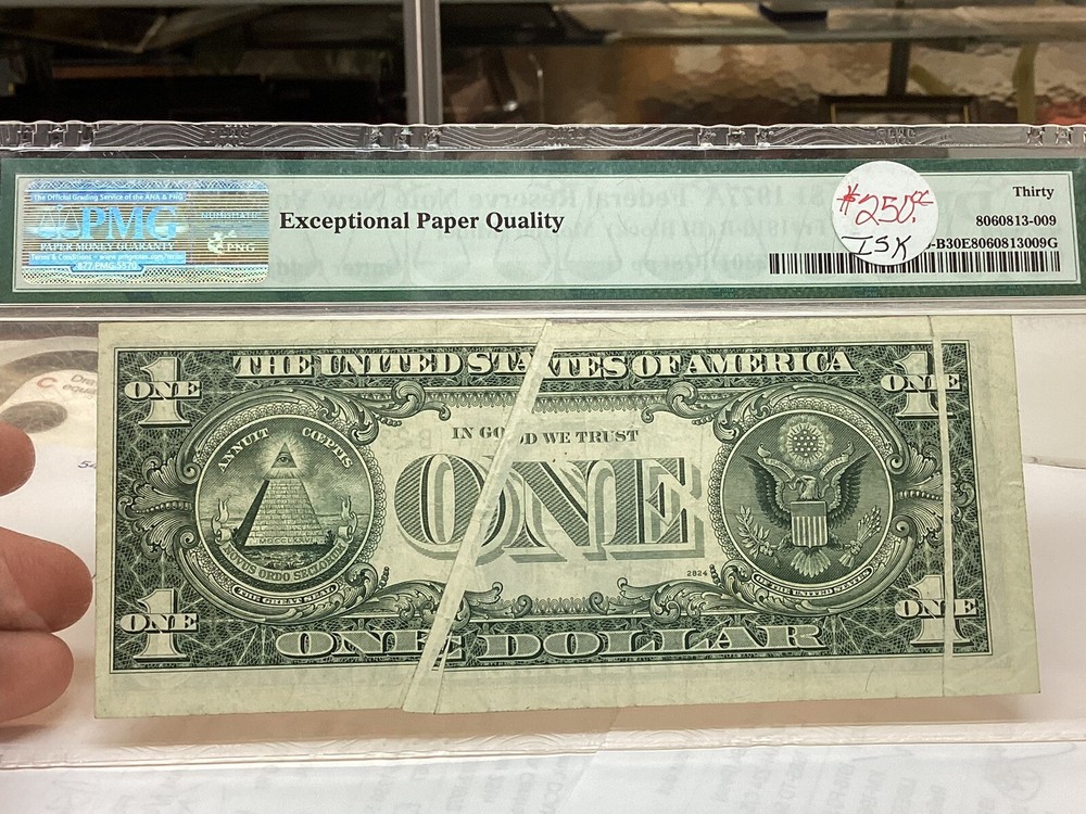$1 1977A PMG 30 EPQ Gutterfolds Errors Fr#1910-B