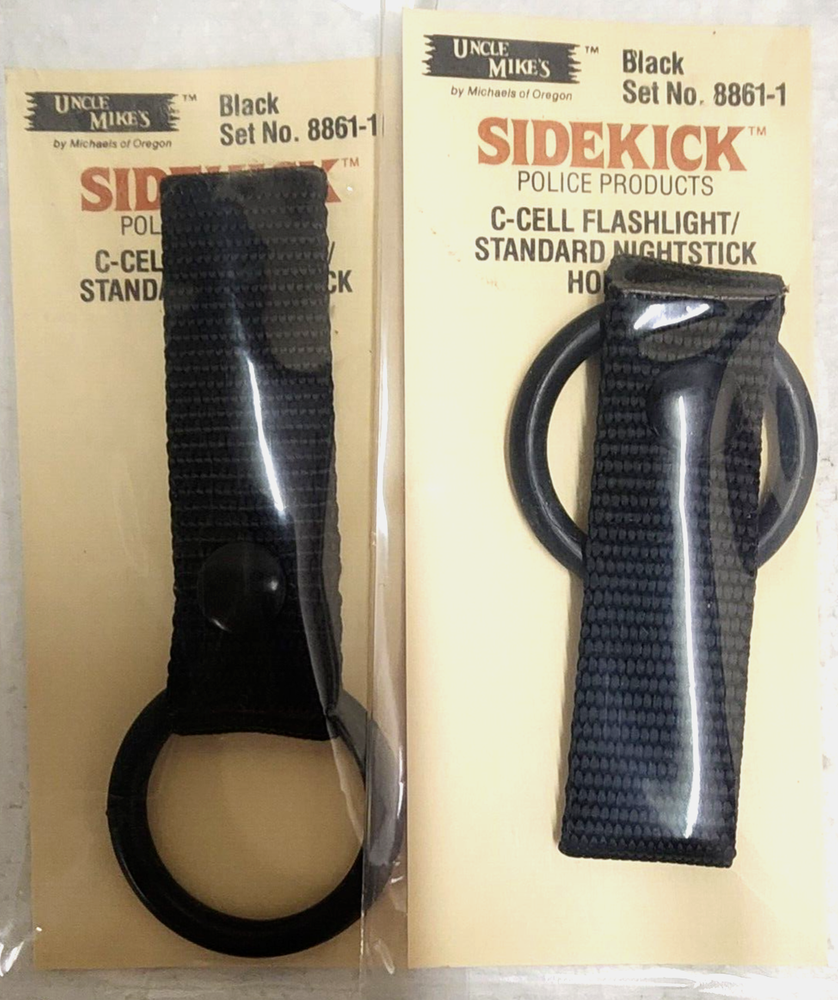 2) PACK!!! Uncle Mike's C-Cell Flash Light Holder/Baton Holder 8861-1 Black NEW
