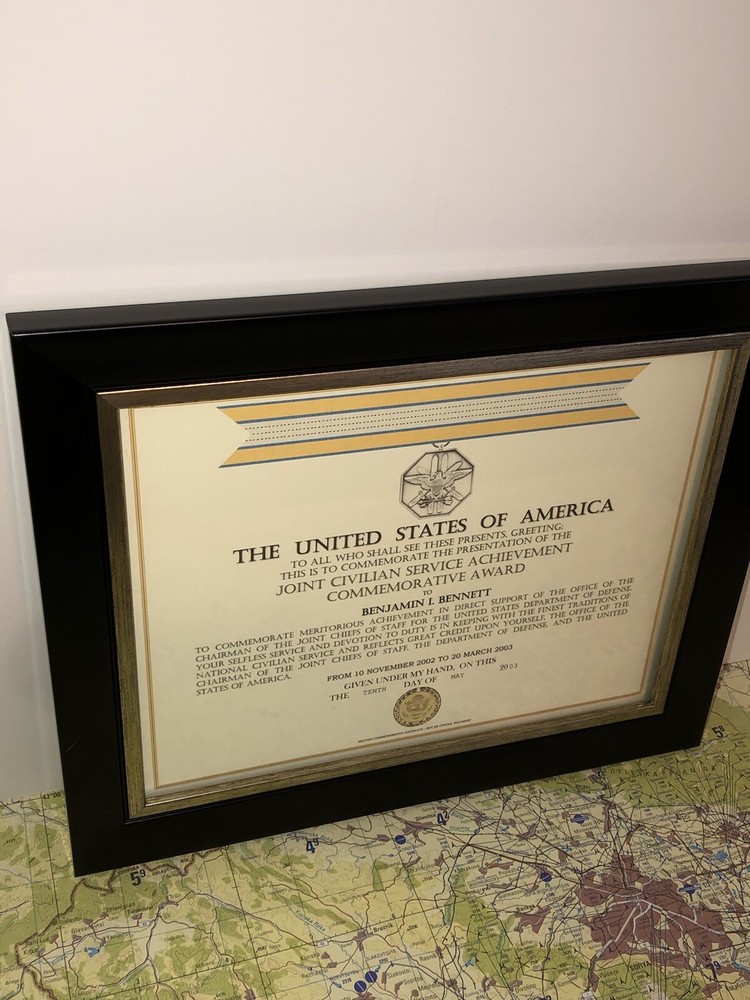 CJCS - JOINT CIVILIAN SERVICE COMMEMORATIVE COMMENDATION CERTIFICATE ~ Type-1