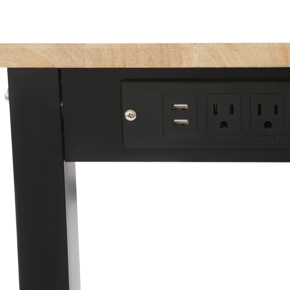 48x20in Heavy-Duty Work Table Adjustable Workbench with Power Outlets 2000lbs