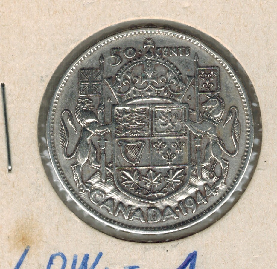 1944  Canadian SILVER  Half Dollar