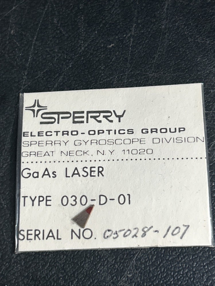 Sperry Electro-Optics Group GaAs Laser, Type 030-D-01