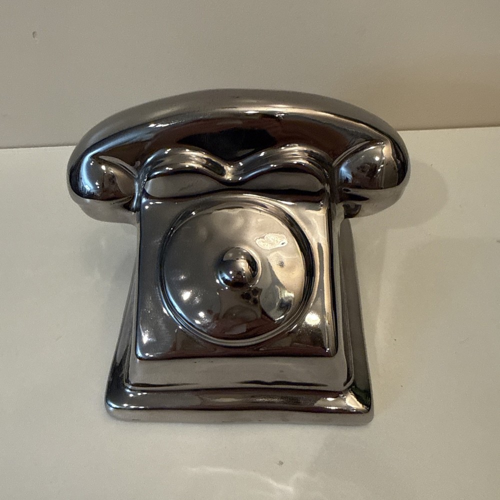 Retro Metallic Telephone Cute Ceramic Decor