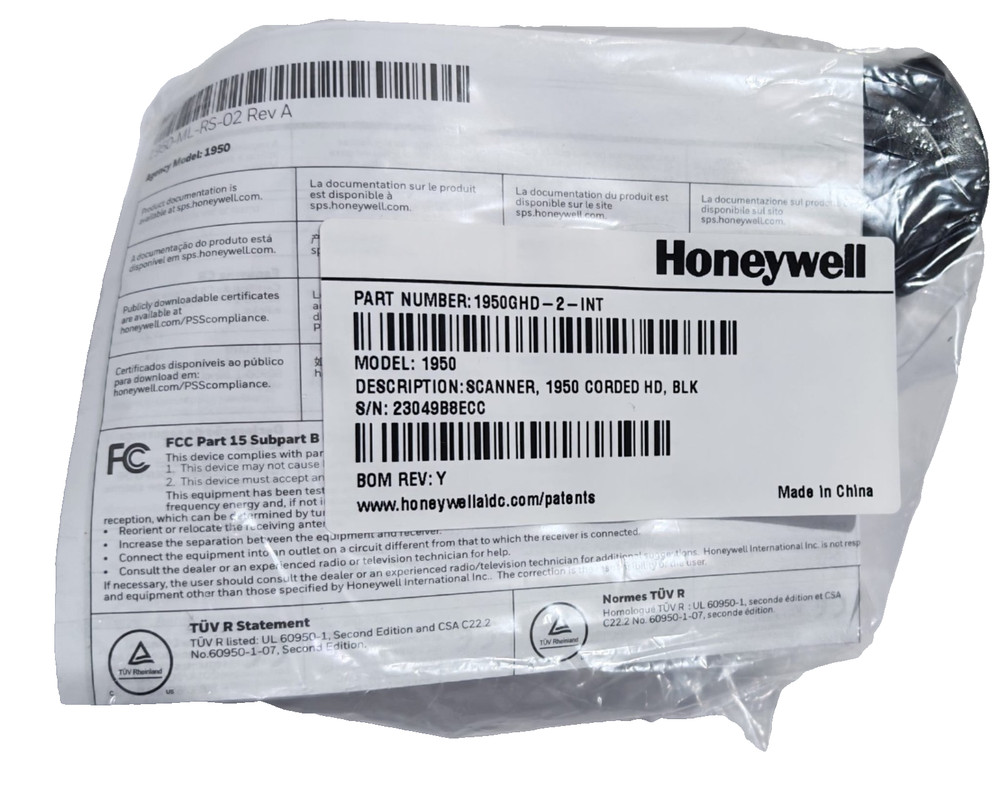 Honeywell Barcode Scanner 1950GHD-2-INT With USB Cable