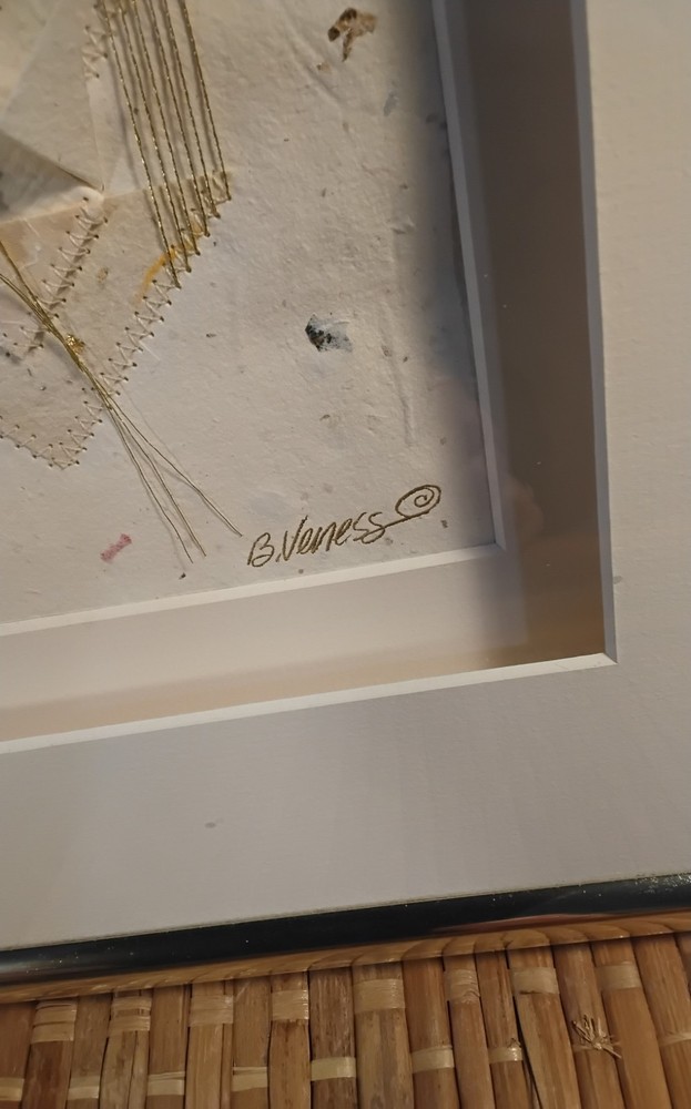 Betsy Veness Artist Proof Embossed Stitching Artwork Signed Numbered Frame