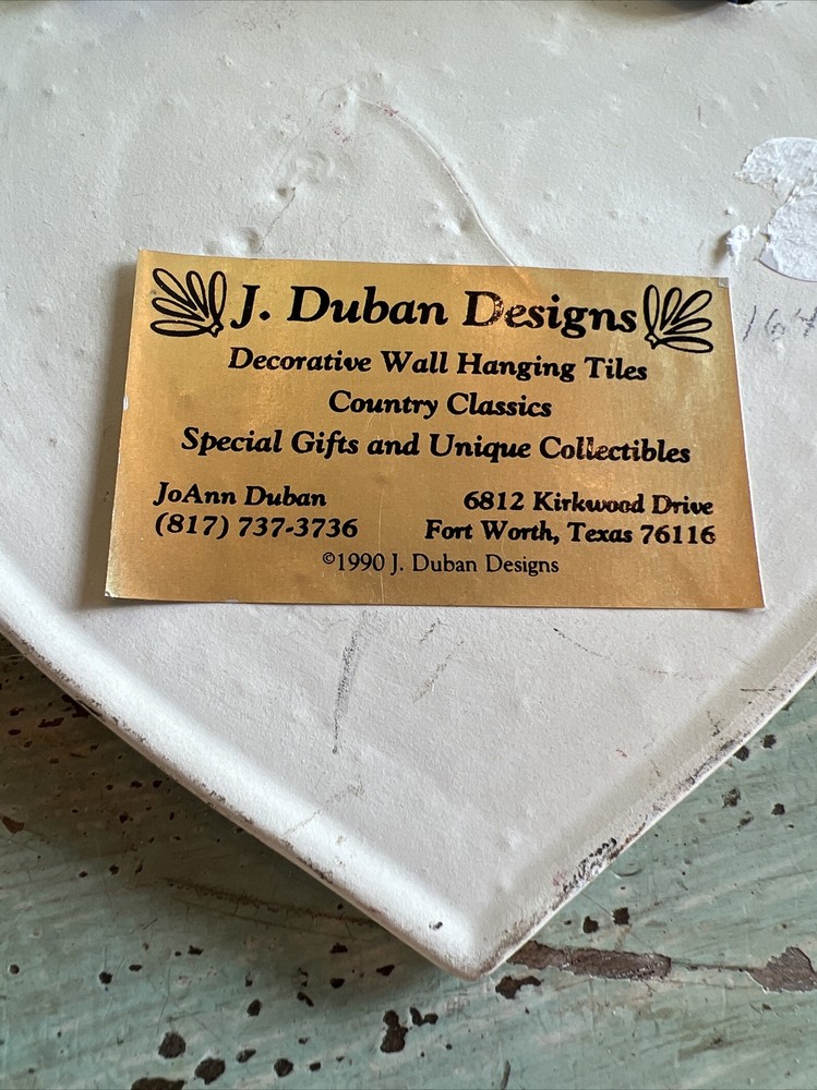 Jo Ann Duban Decorative Tile Wall Hanging--Heart Shape
