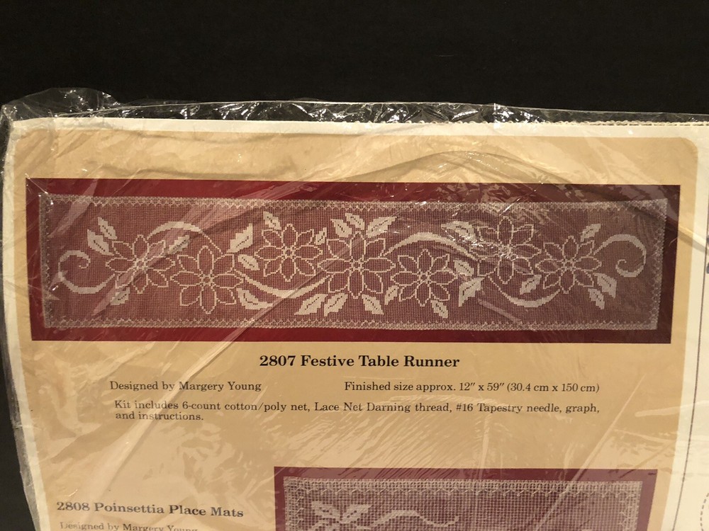 Vintage 1987 The Creative Circle 2807 Festive Table Runner Needlepoint Kit
