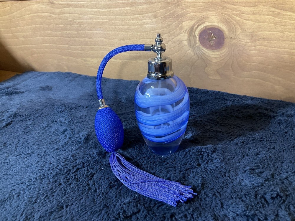 Hand Blown Glass Perfume Bottle Atomizer With Spray Bulb