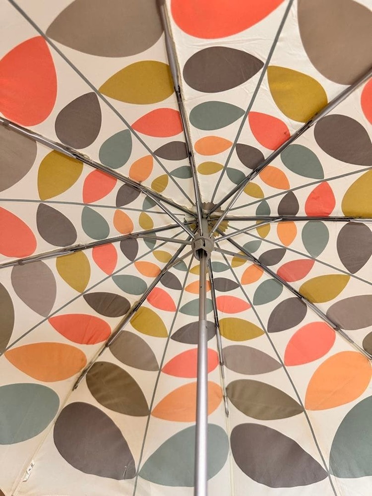 Orla Kiely Folding Umbrella Stem Leaf Pattern Leaves All-Over Pattern Authentic