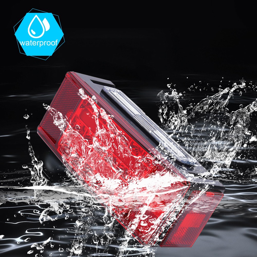 Rectangle LED Submersible Trailer Boat Stud Stop Turn Tail Lights Kit Left&Right