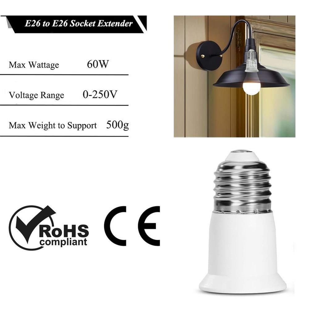 E26 Socket Extender - 12-Pack, 3CM/1.2 Inch Light Socket Extension
