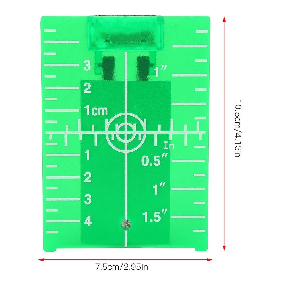 Laser Level Target Plate, Double Scale Cross Line Meter, Green