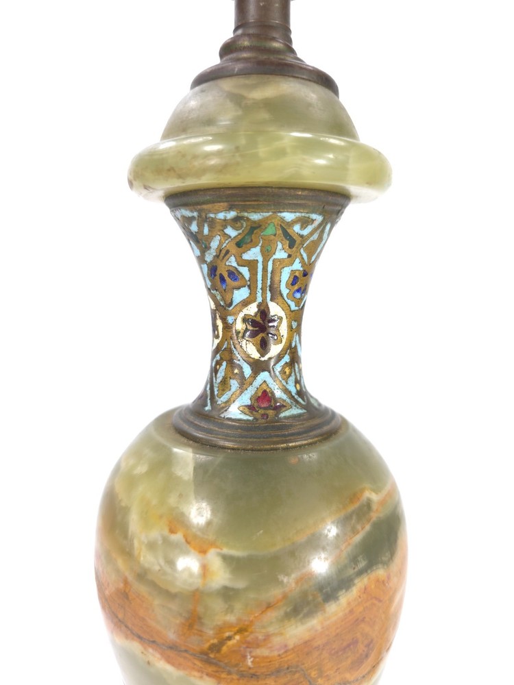 Antique Onyx and Champleve' / Cloisonne' Lamp