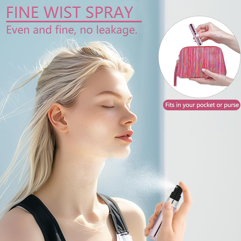 4 Pcs Mini Refillable Perfume Atomizer Bottles - Travel Spray Set