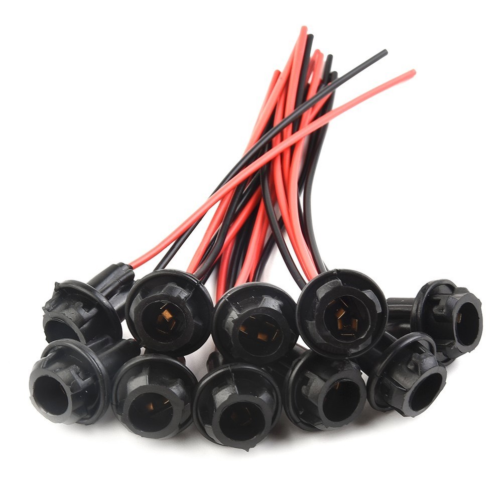 10pcs Wedge Light Base Socket Connector for Car LED Bulbs Installation