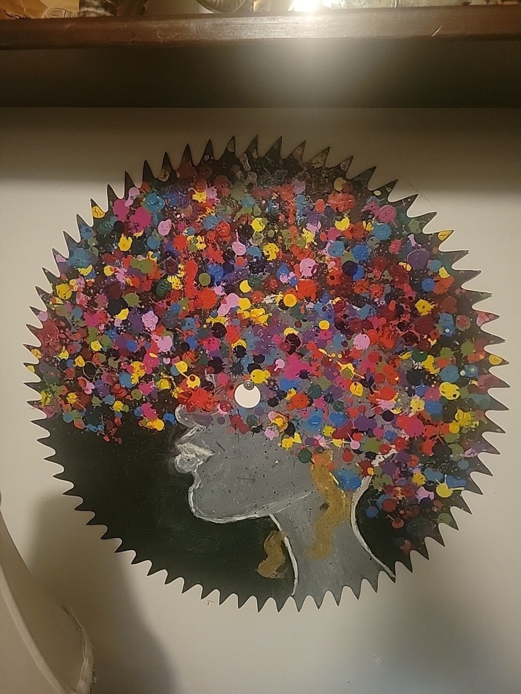 Hand Painted Saw Blade African Art