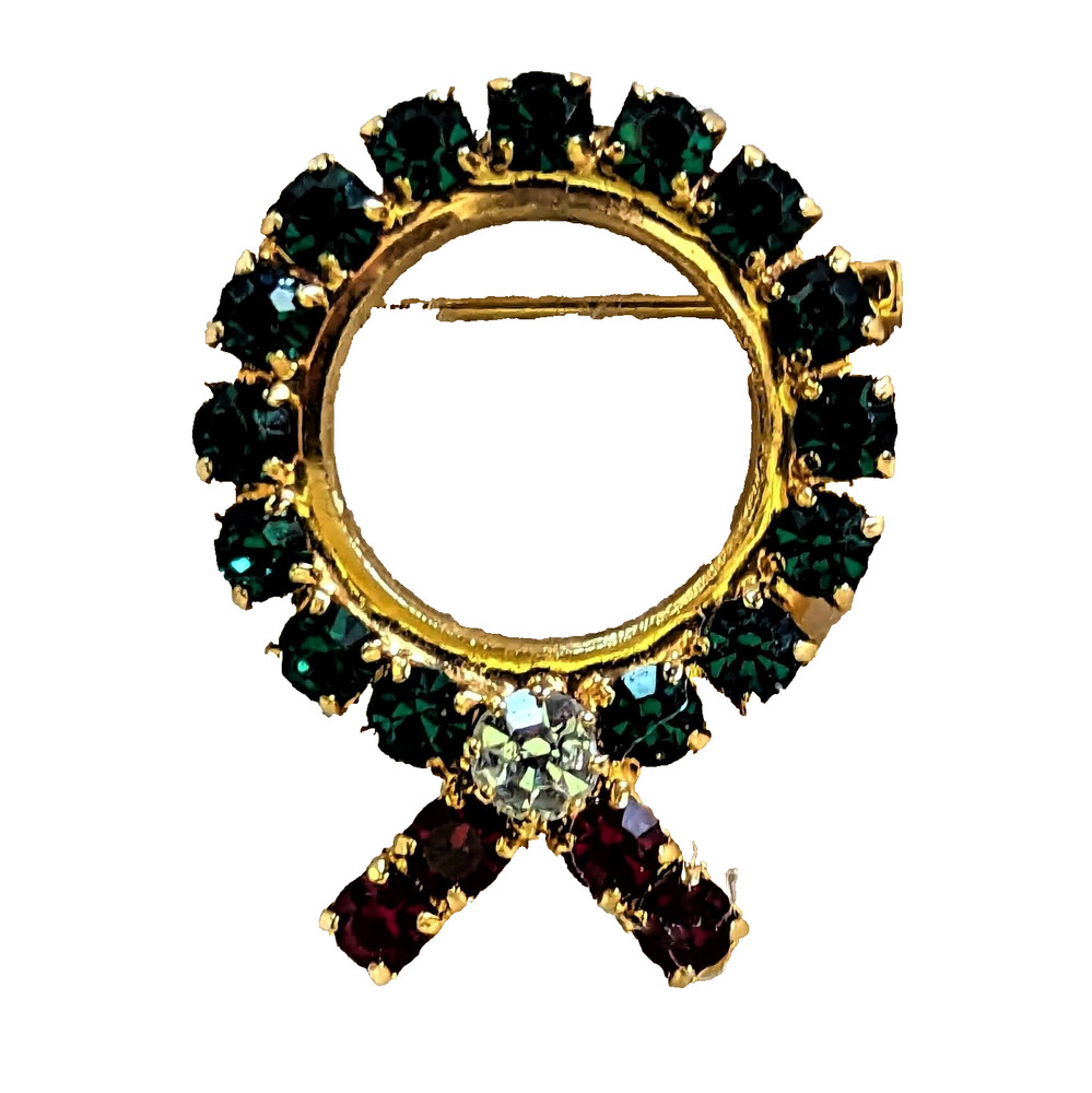 Four Rhinestone Christmas Pins