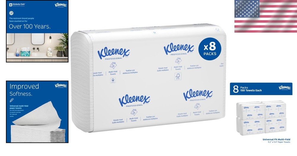 Multifold Paper Towels Bulk 150 Sheets Pack Absorbent Soft Recyclable