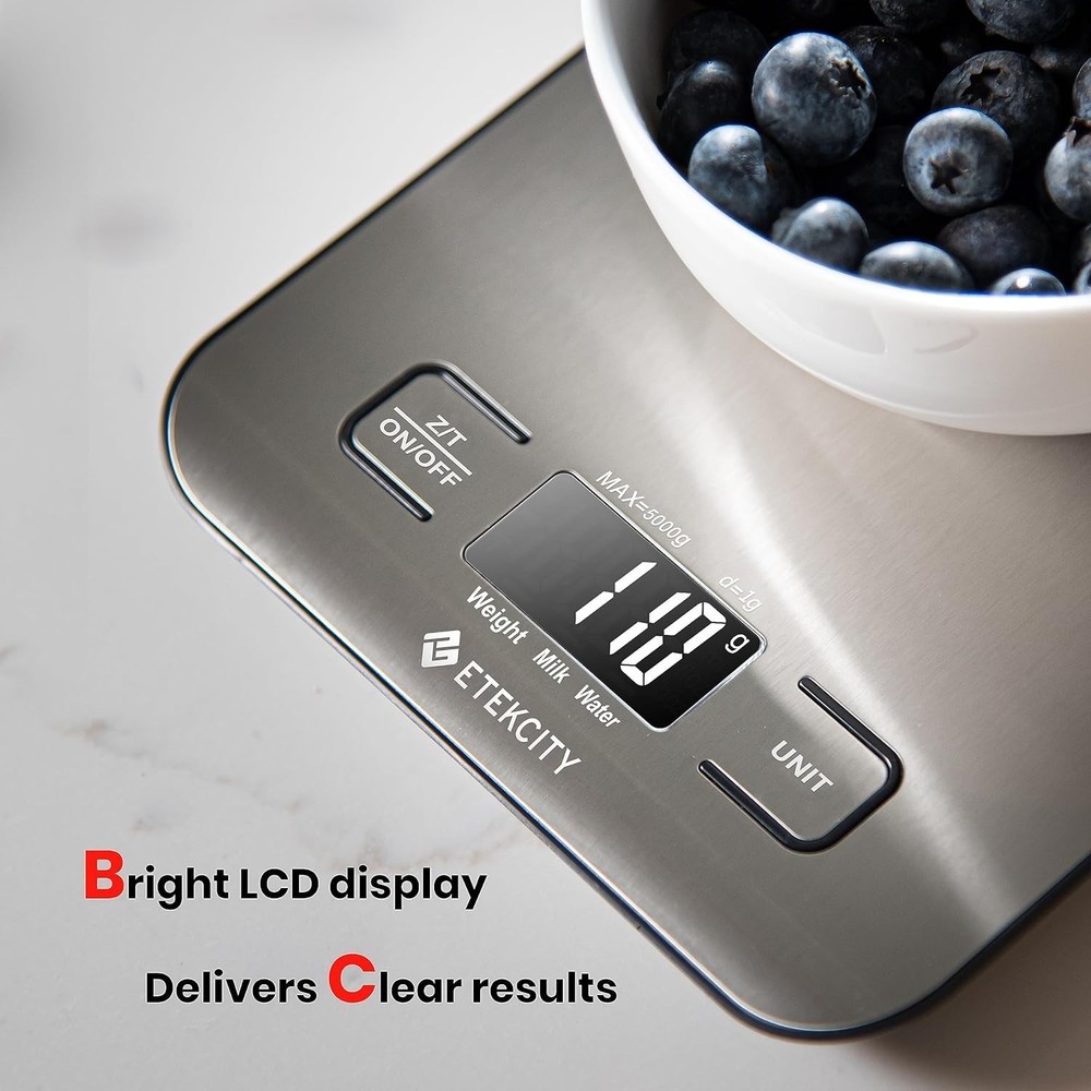 Food Scale, 11lb Kitchen Scale LCD Display, 5 Units Tare Function