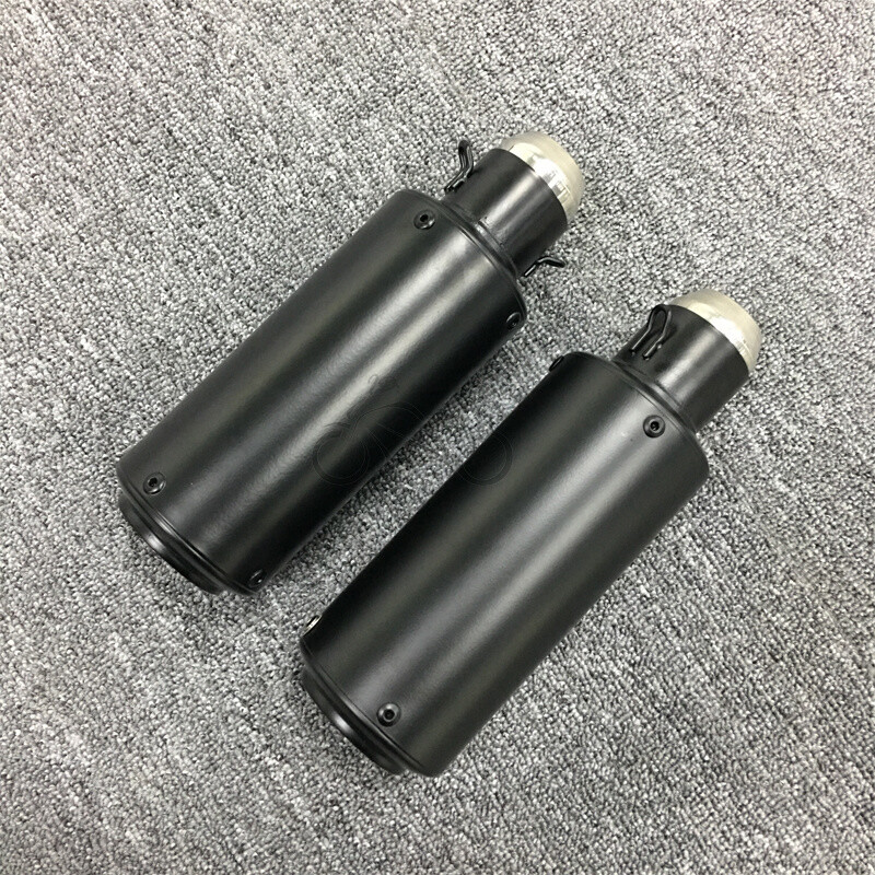 51mm Motorcycle Exhaust Tips Pair Universal Muffler Tail Pipe Left/Right System
