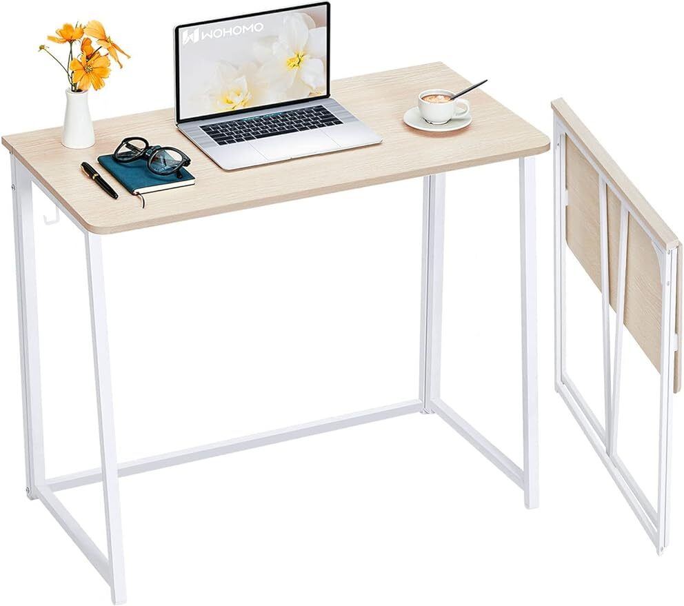Folding Desk Small Foldable Desk Space Saving Computer Table Writing Workstation