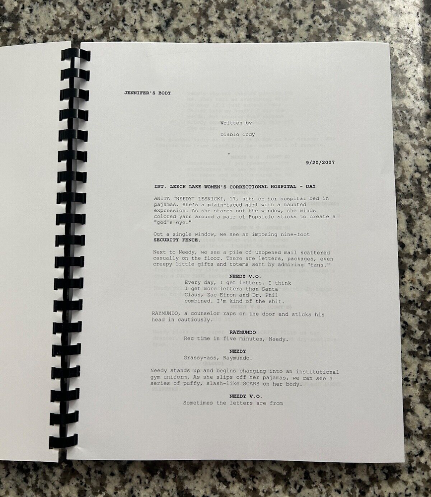 Jennifer's Body Horror Movie Script Reprint Full Screenplay Script