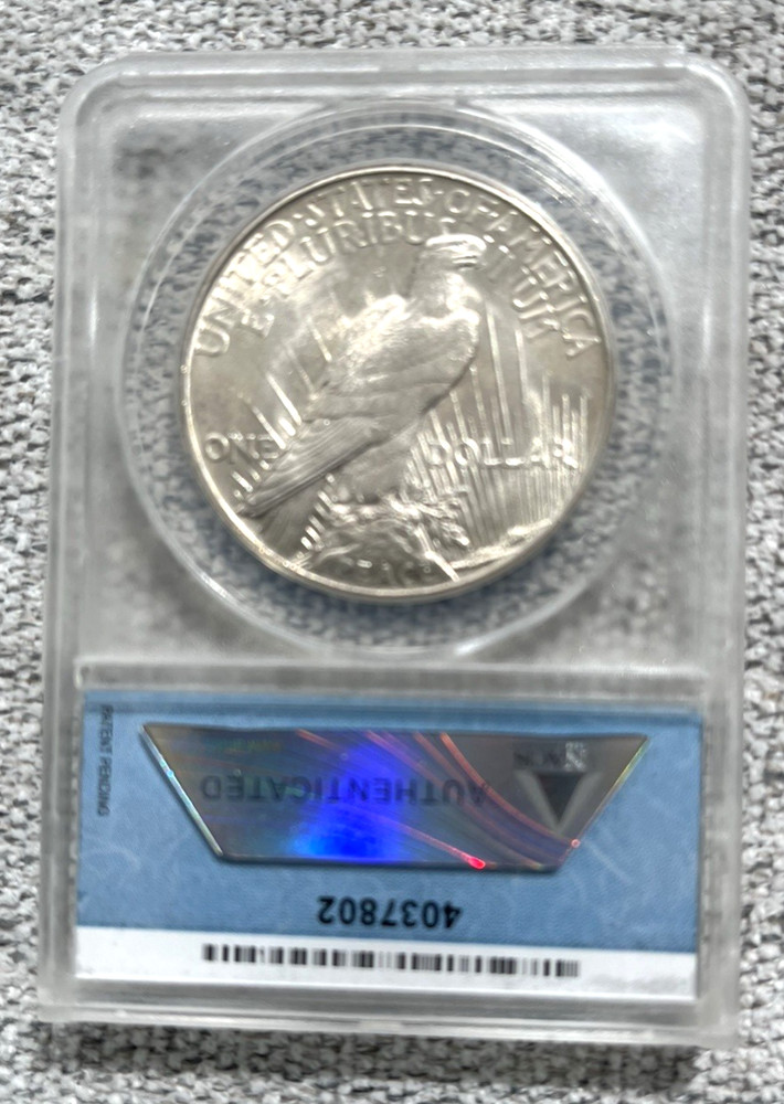 1921 Peace Silver Dollar ANACS MS63 BLAZER