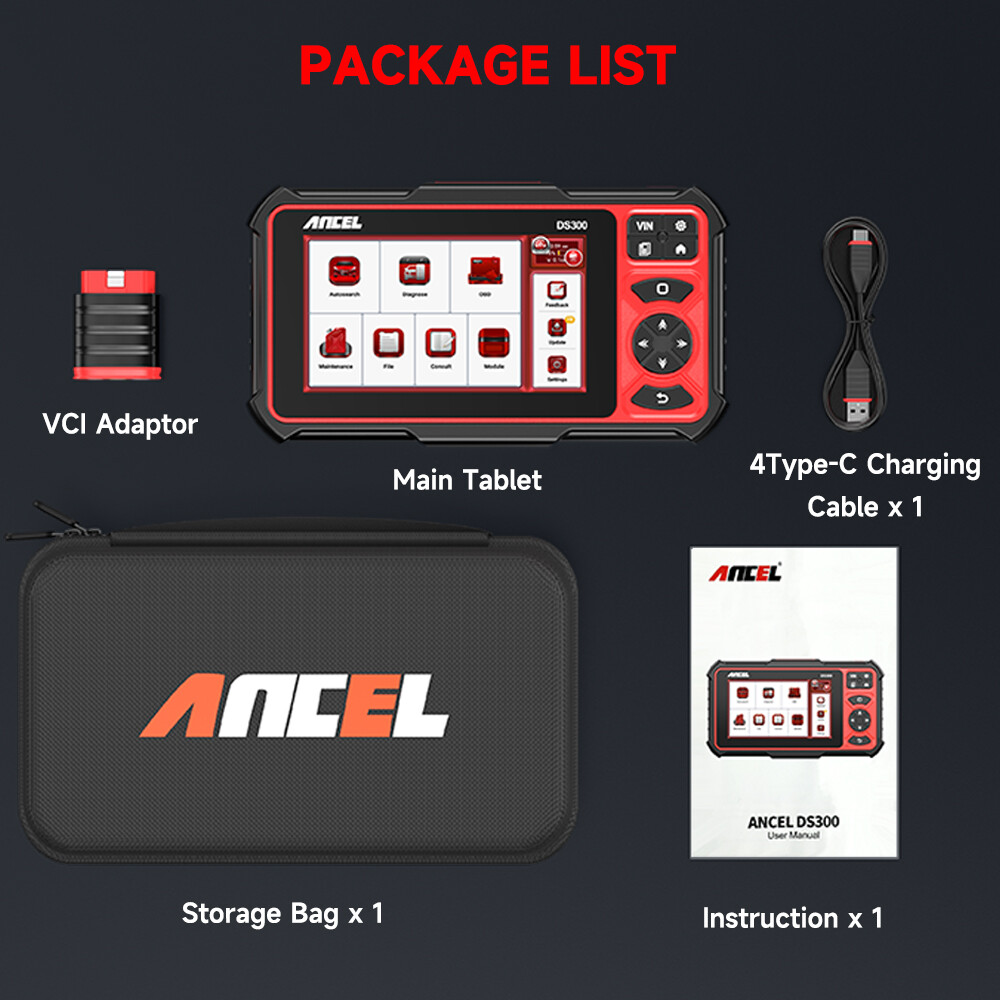 ANCEL DS300 Automotivo OBD2 Scanner Diagnostic Tool Active Test ECU Coding