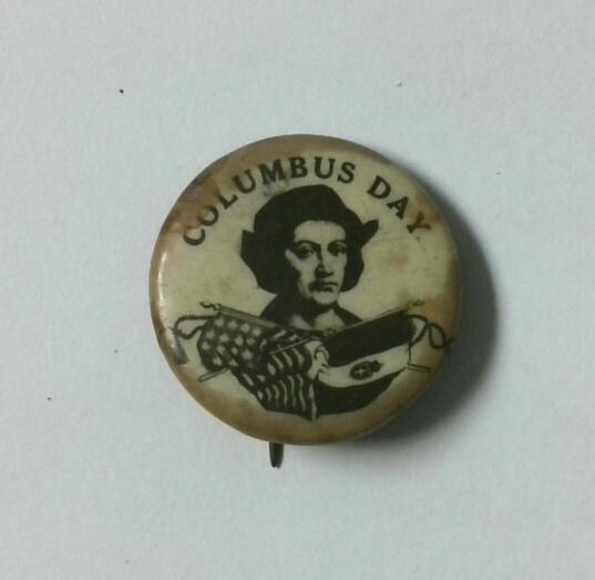 Vintage Christopher Columbus Day Celluloid Rare Pinback Button