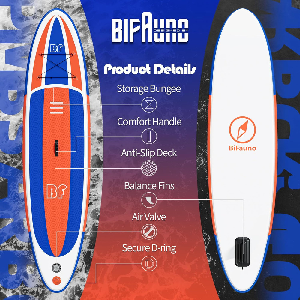 Inflatable Stand up Paddle Board with SUP Accessories & Backpack. Paddle Boards