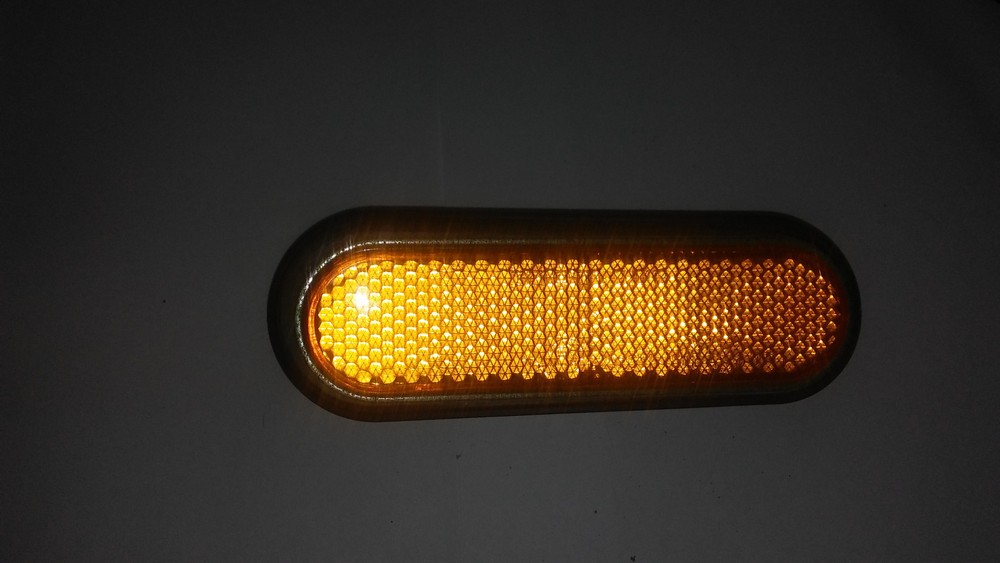 Harley Davidson Amber and Chrome Bezel Reflector
